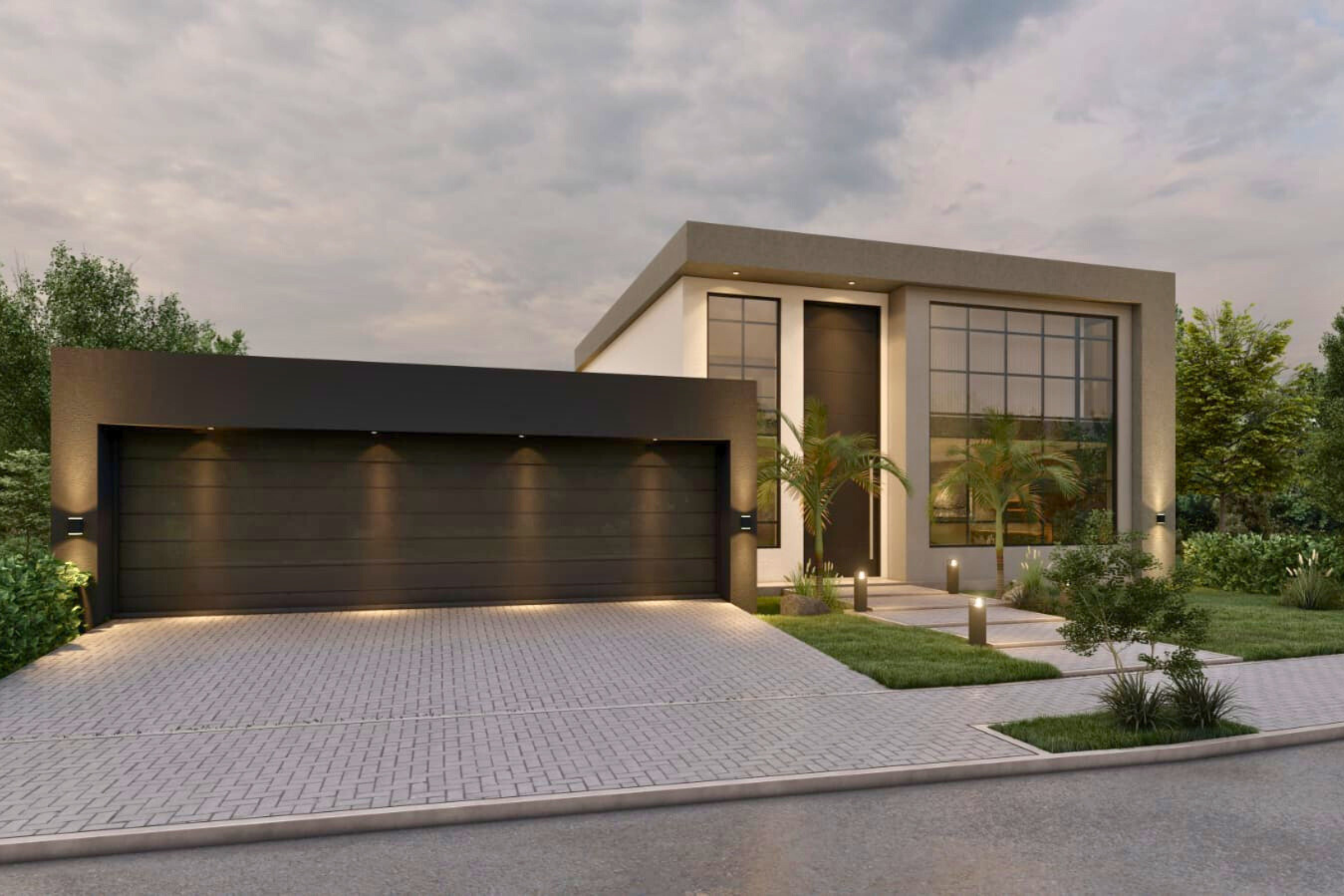 fachada-moderna-casa-docta Render de casa minimalista en Córdoba, con diseño unico.