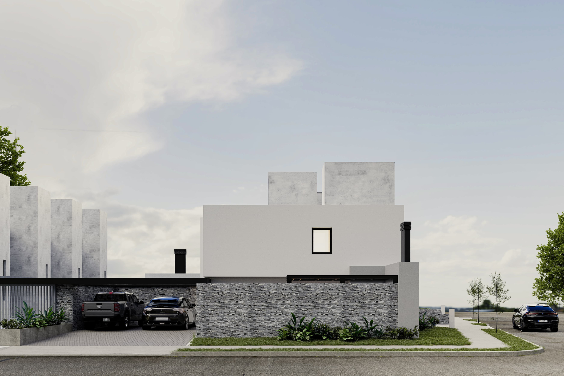 fachada-render-housing Render de fachada lateral