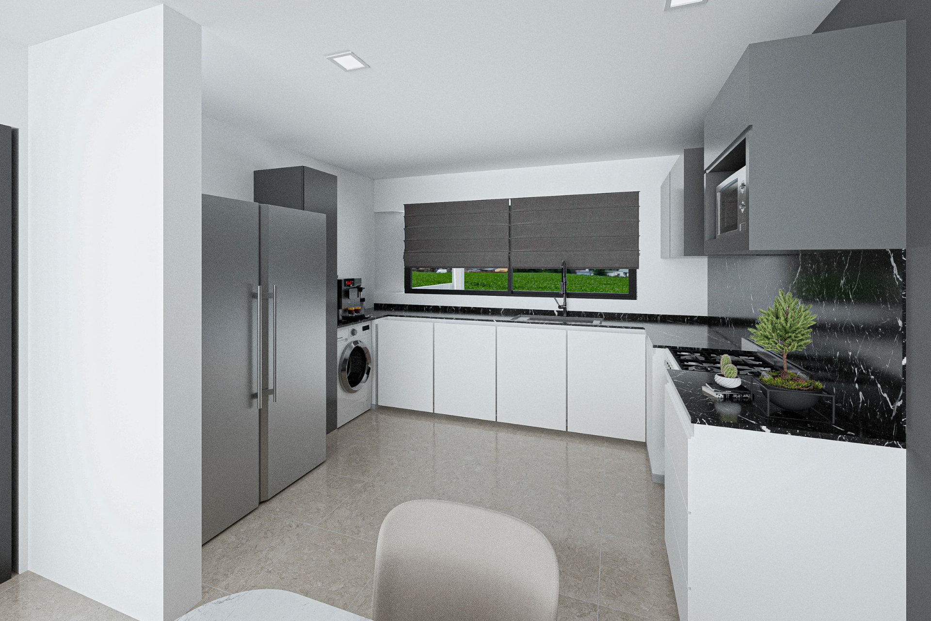 cocina-integrada-duplex-b-docta Cocina funcional con muebles de diseño y acabados de calidad.