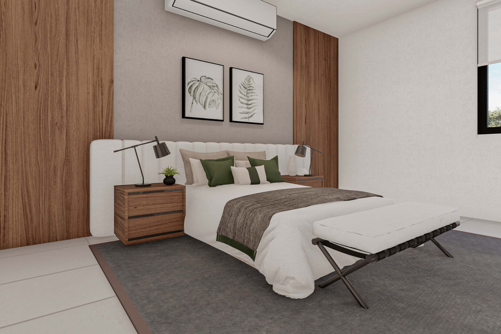 dormitorio-principal-arquitectura-moderna Un espacio diseñado para el descanso absoluto.