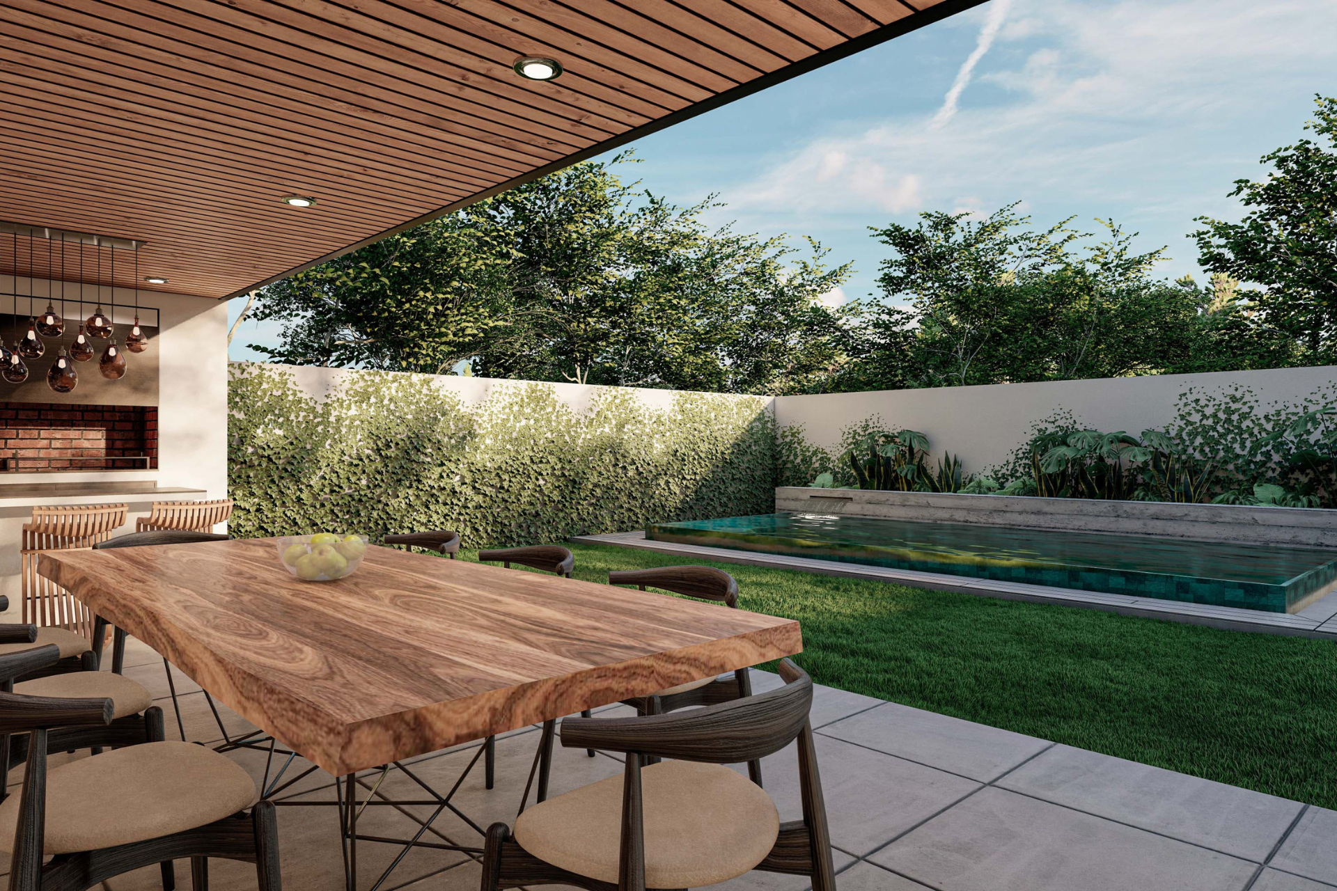 patio-trasero-arquitectura-cordoba Patio trasero de una vivienda minimalista con conexión interior-exterior.