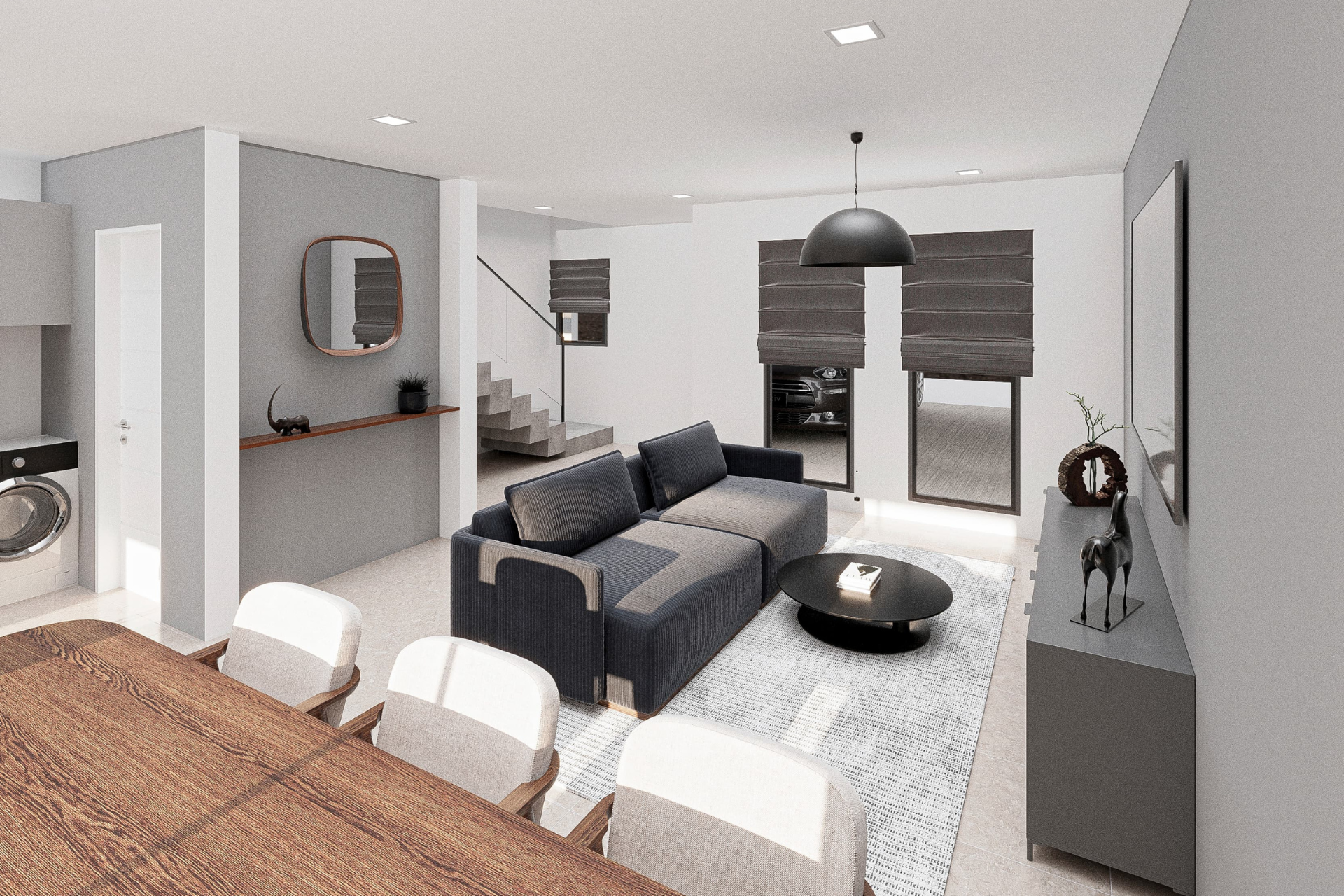 sala-living-duplex-a-docta Ingreso al living y comedor