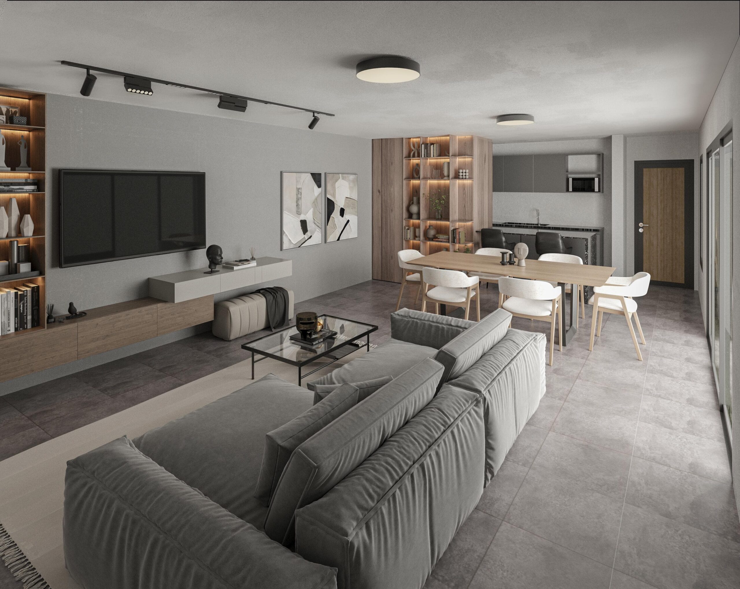 docta-interior-fv Living, comedor y cocina integrados en casa de diseño contemporáneo en Córdoba