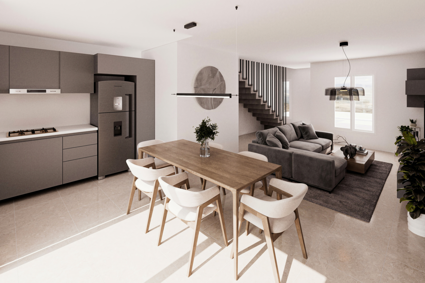 cocta-16-3 Living-comedor integrado con cocina moderna y ventilación cruzada - Proyecto Cocta 16